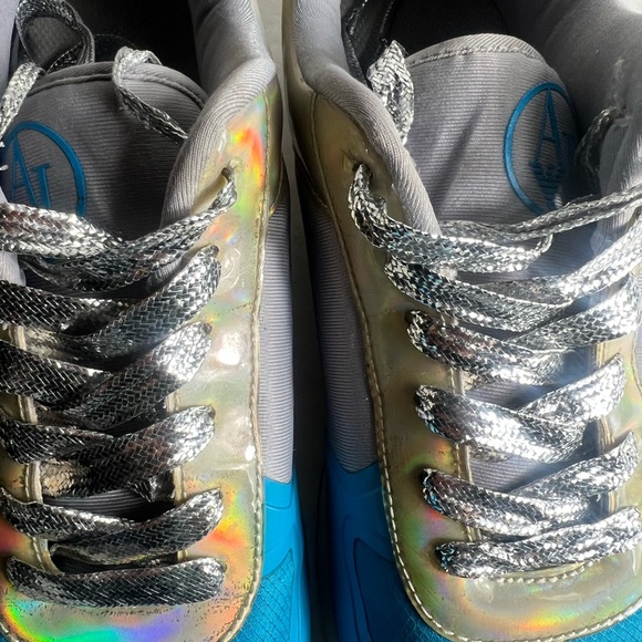 Armani Jeans C55C1 Blue and Silver Sneakers - Picture 5 of 6